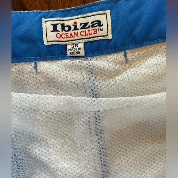 NWT Mens Ibiza ocean club swim shorts blue gingham size 38 - Picture 5 of 9